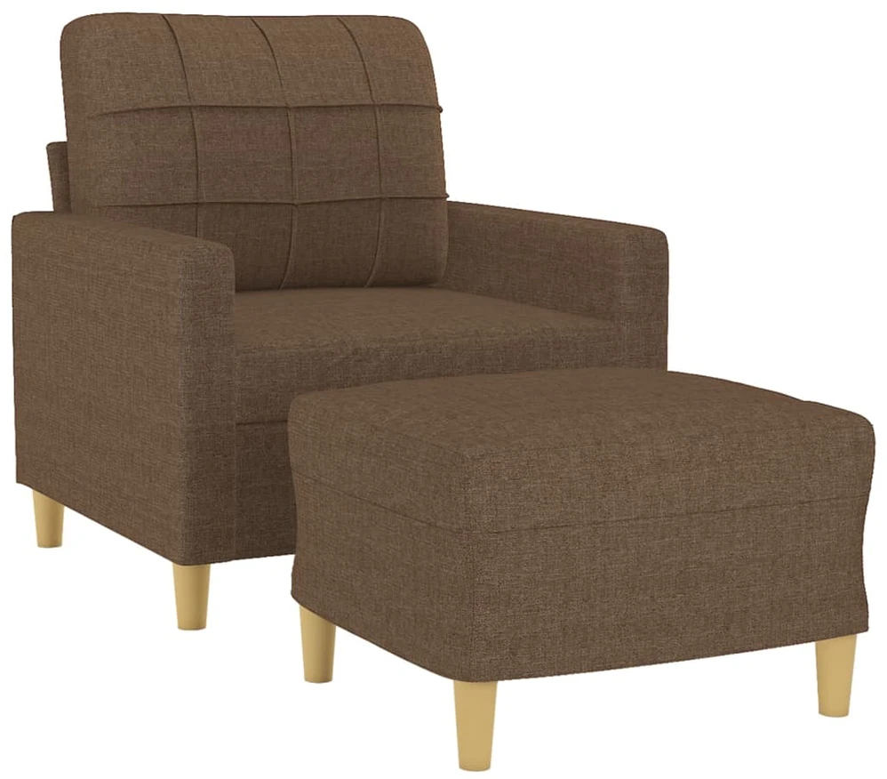 Sofa Krėslas su pakoja, rudos spalvos, 60cm, audinys