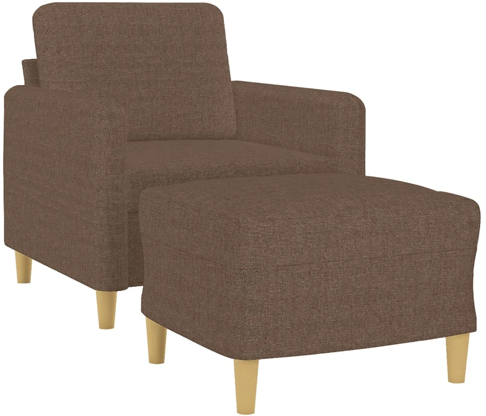 Sofa Krėslas su pakoja, rudos spalvos, 60cm, audinys