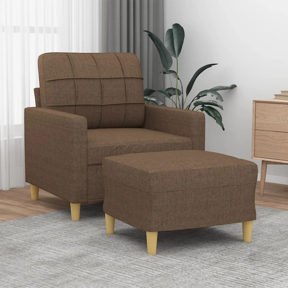 Sofa Krėslas su pakoja, rudos spalvos, 60cm, audinys