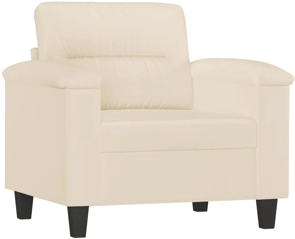 Sofa Krėslas su pakoja, smėlio spalvos, 60cm, mikropluošto audinys