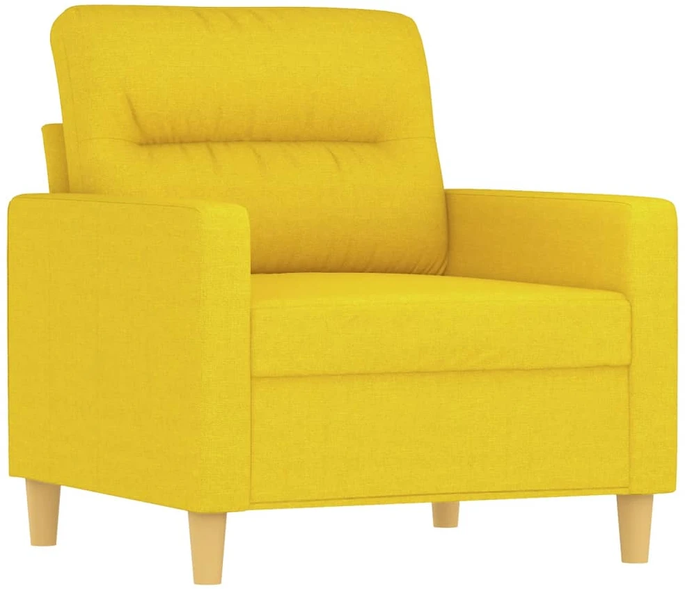 Sofa Krėslas su pakoja, šviesiai geltonos spalvos, 60cm, audinys