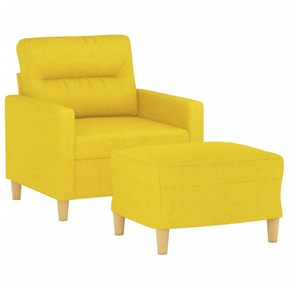 Sofa Krėslas su pakoja, šviesiai geltonos spalvos, 60cm, audinys