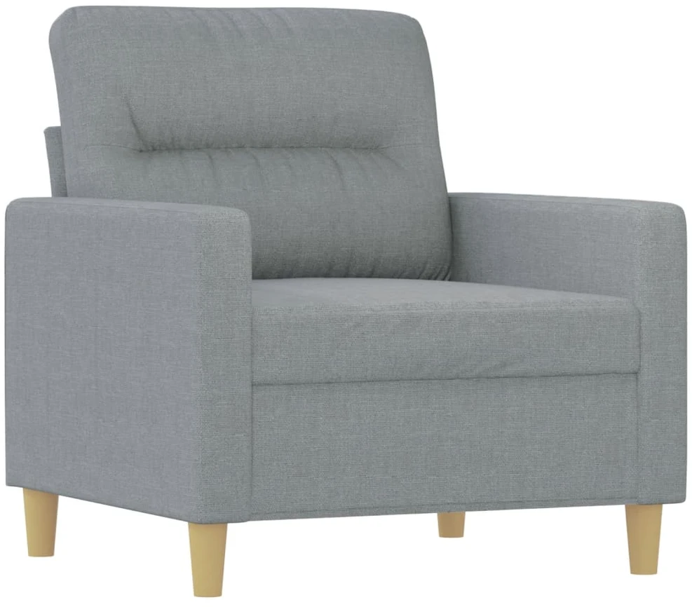 Sofa Krėslas su pakoja, šviesiai pilkos spalvos, 60cm, audinys