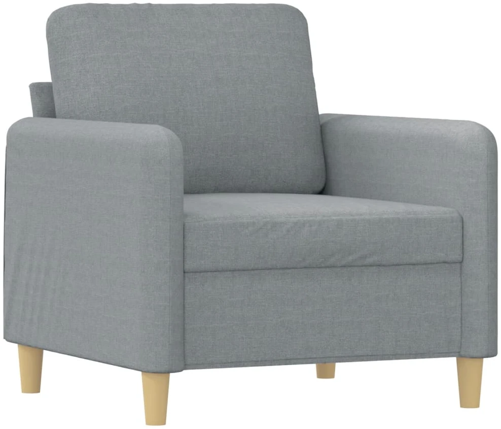 Sofa Krėslas su pakoja, šviesiai pilkos spalvos, 60cm, audinys