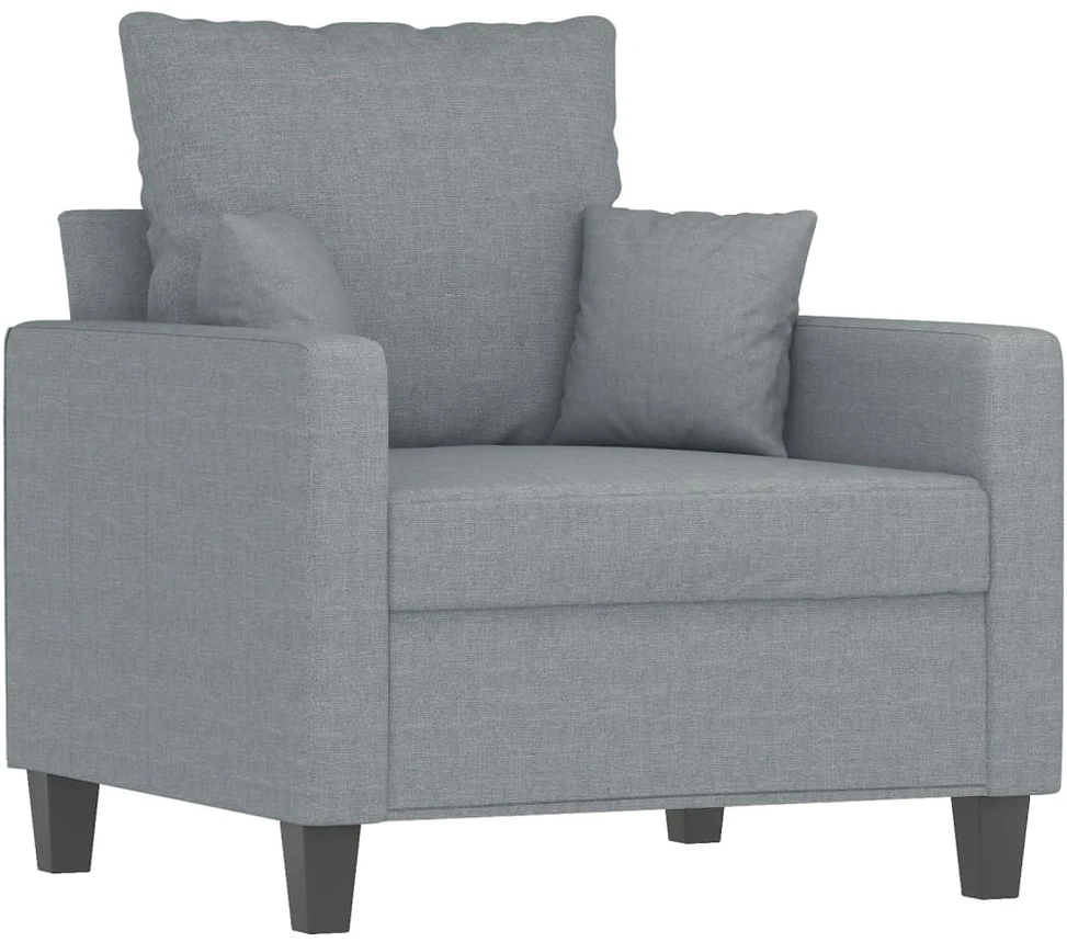 Sofa Krėslas su pakoja, šviesiai pilkos spalvos, 60cm, audinys