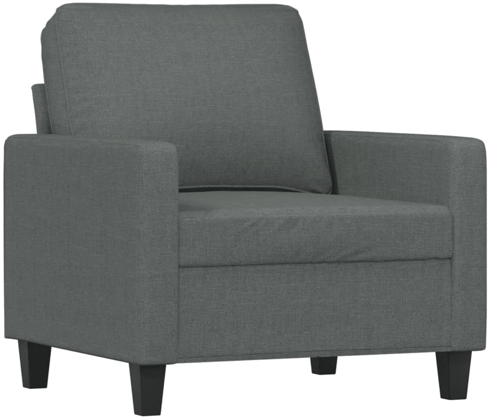 Sofa Krėslas su pakoja, tamsiai pilkos spalvos, 60cm, audinys