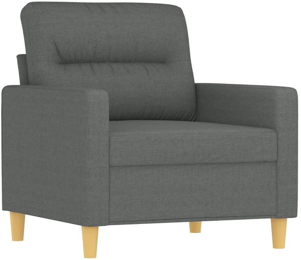 Sofa Krėslas su pakoja, tamsiai pilkos spalvos, 60cm, audinys