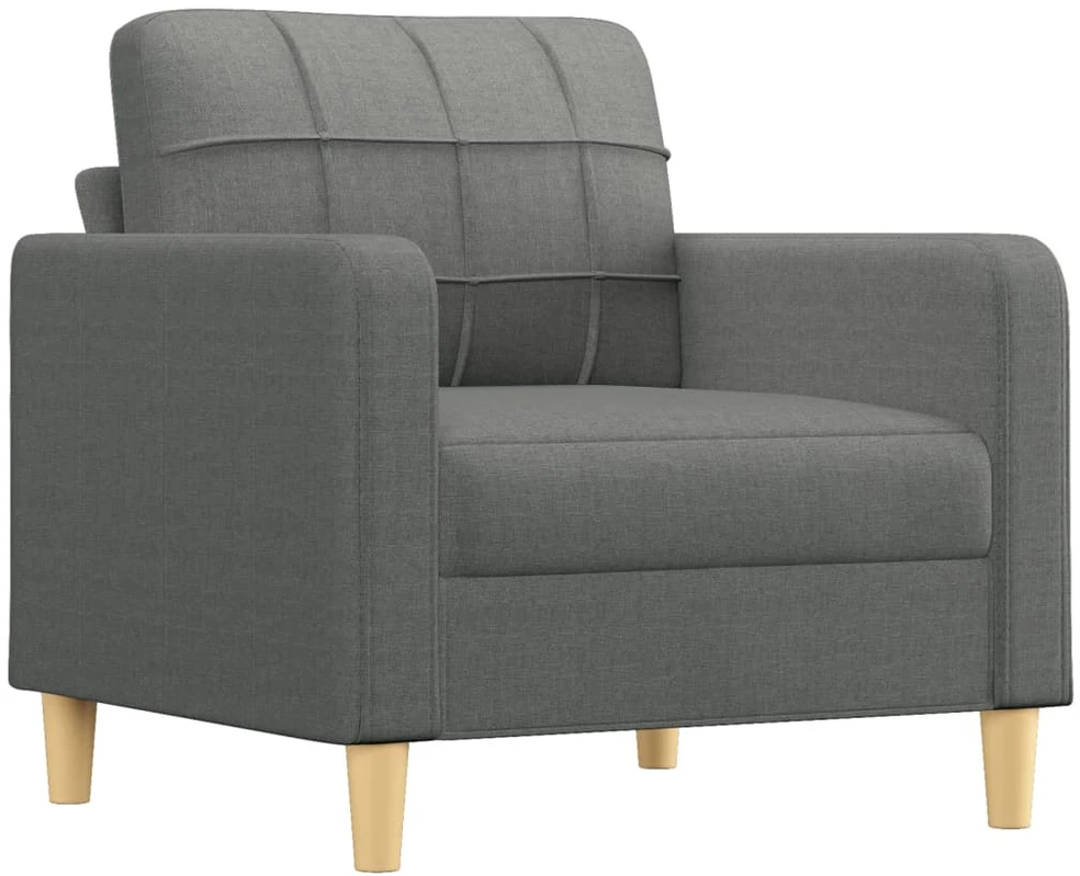 Sofa Krėslas su pakoja, tamsiai pilkos spalvos, 60cm, audinys