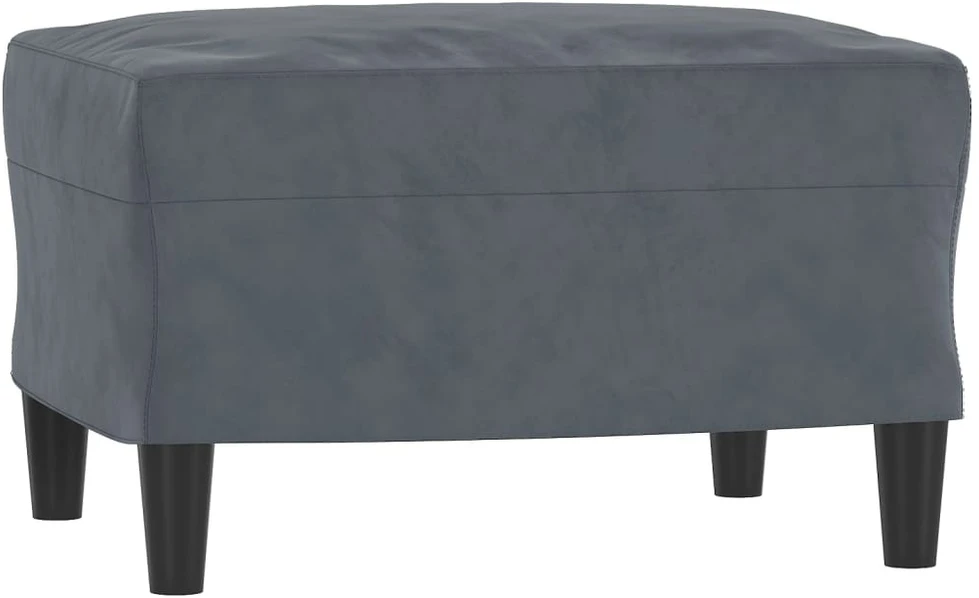 Sofa Krėslas su pakoja, tamsiai pilkos spalvos, 60cm, aksomas