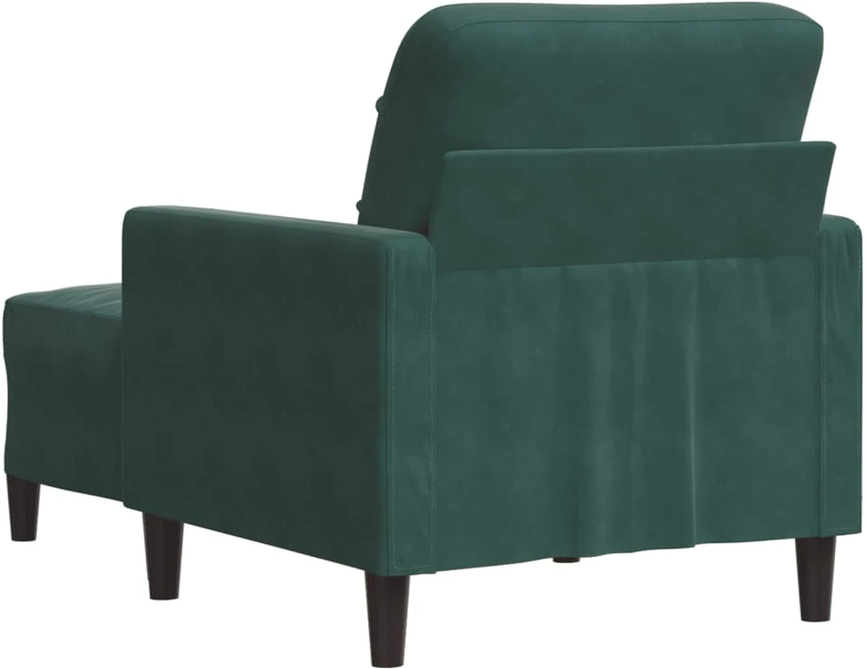 Sofa Krėslas su pakoja, tamsiai žalios spalvos, 60cm, aksomas