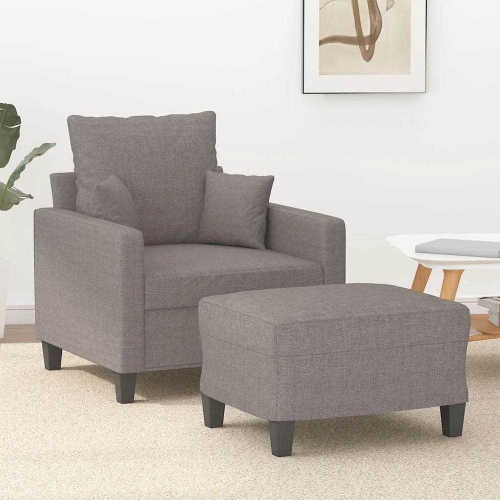 Sofa Krėslas su pakoja, taupe spalvos, 60cm, audinys