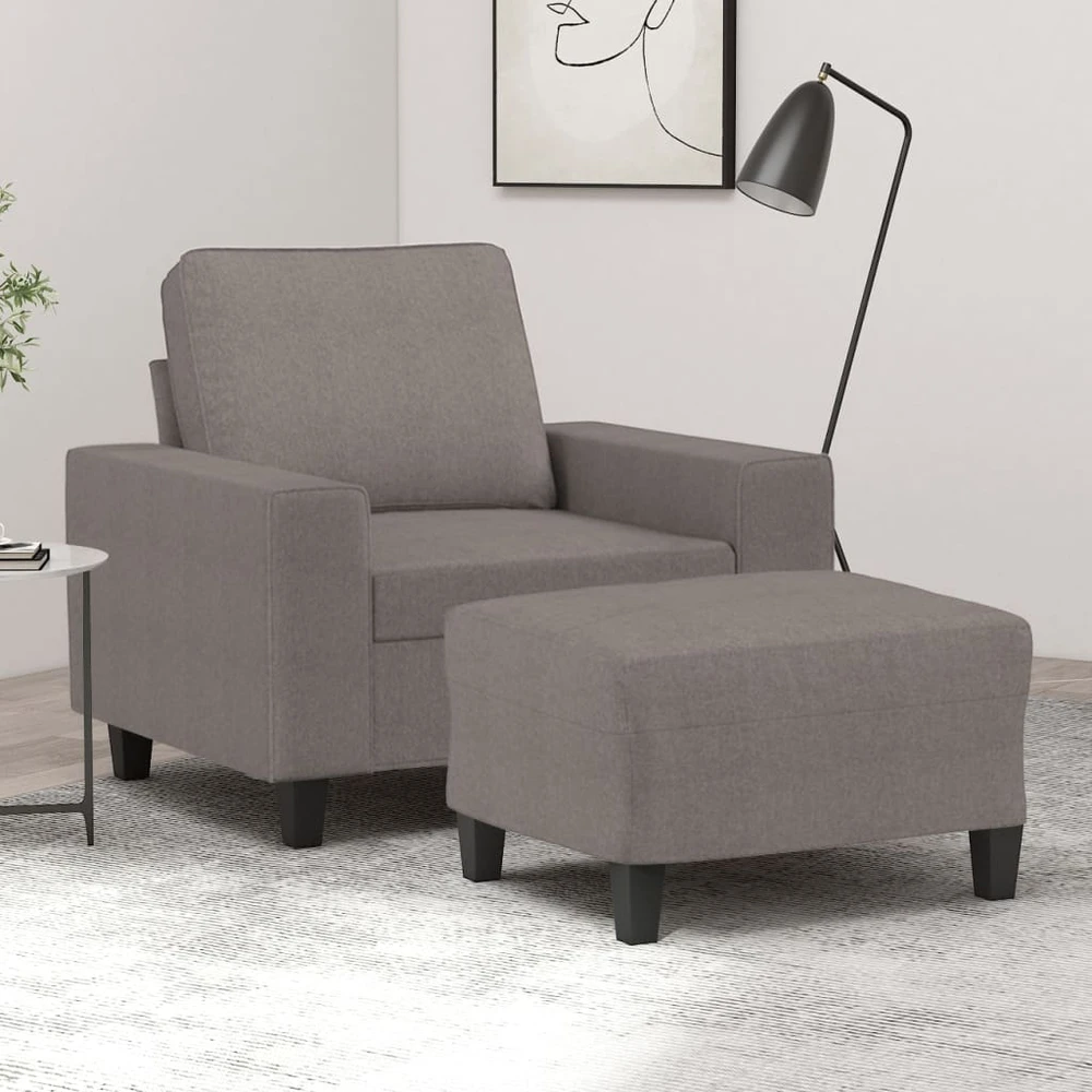 Fotelis Krėslas su pakoja, taupe spalvos, 60cm, audinys