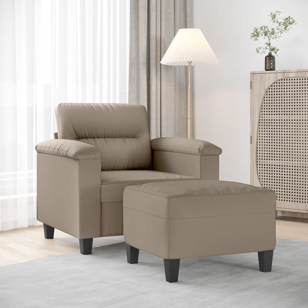 Sofa Krėslas su pakoja, taupe spalvos, 60cm, mikropluošto audinys