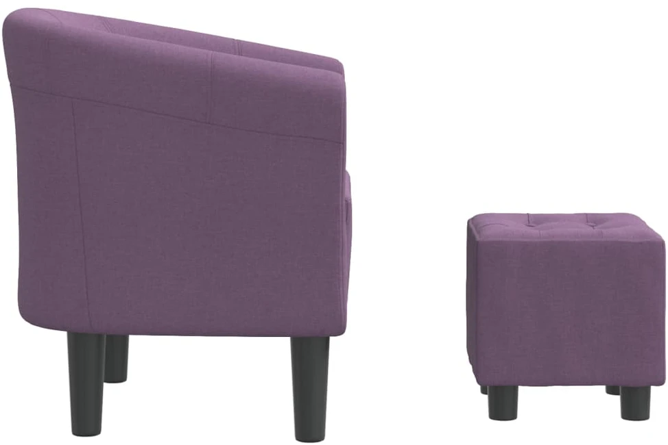 Fotelis Krėslas su pakoja, violetinės spalvos, audinys