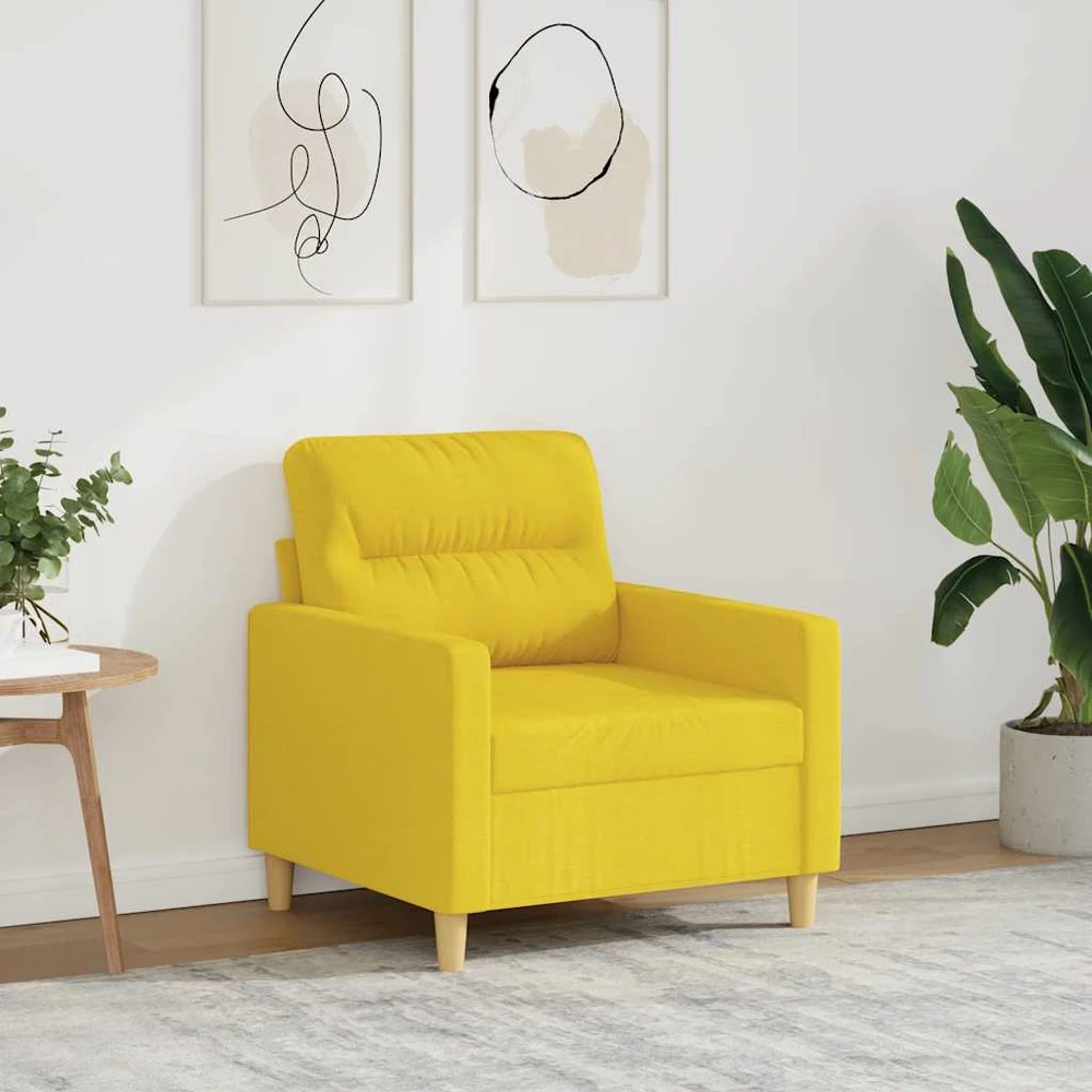 Sofa Krėslas, šviesiai geltonos spalvos, 60cm, audinys