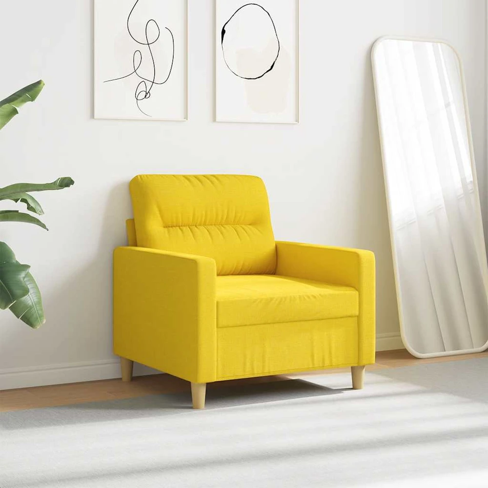 Sofa Krėslas, šviesiai geltonos spalvos, 60cm, audinys