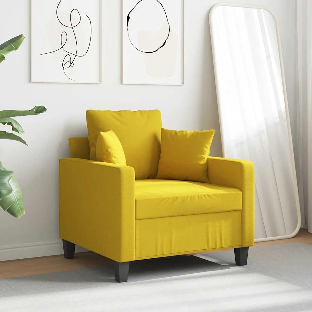 Sofa Krėslas, šviesiai geltonos spalvos, 60cm, audinys