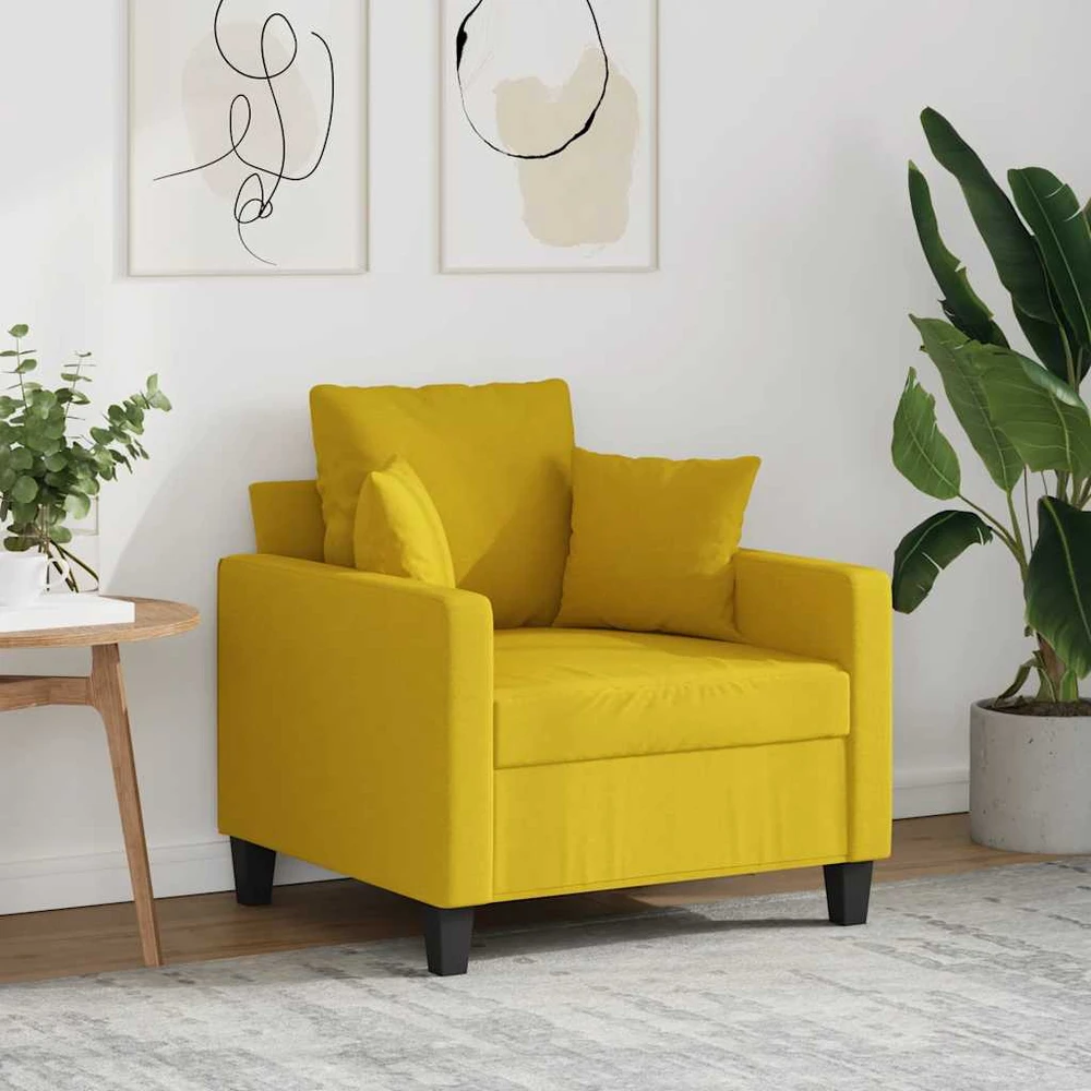 Sofa Krėslas, šviesiai geltonos spalvos, 60cm, audinys