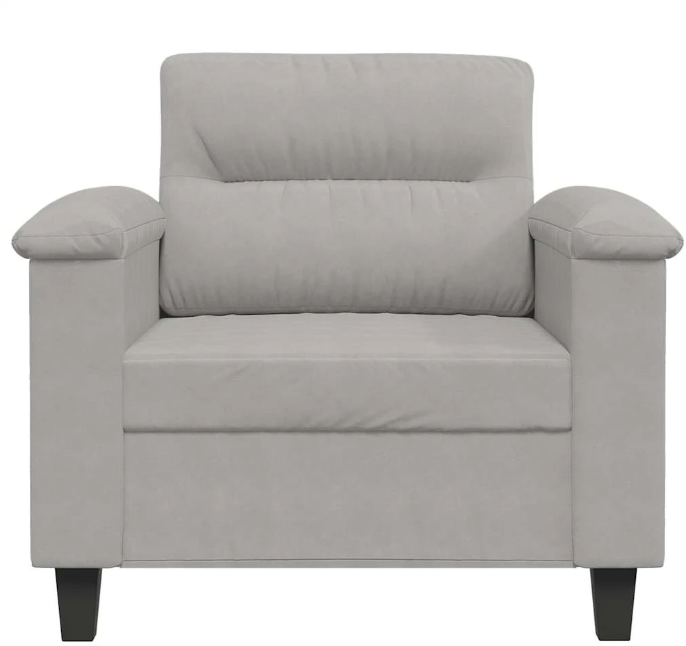 Sofa Krėslas, šviesiai pilkos spalvos, 60cm, mikropluošto audinys