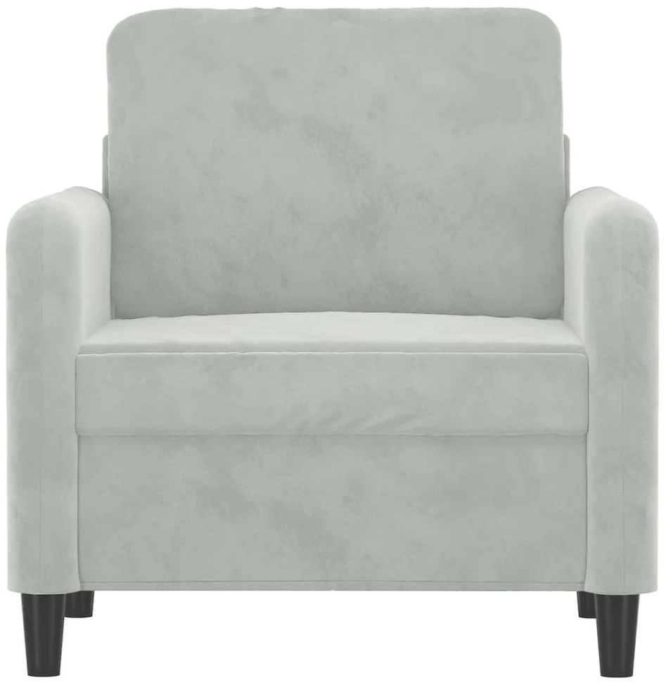 Sofa Krėslas, šviesiai pilkos spalvos, 60cm, aksomas