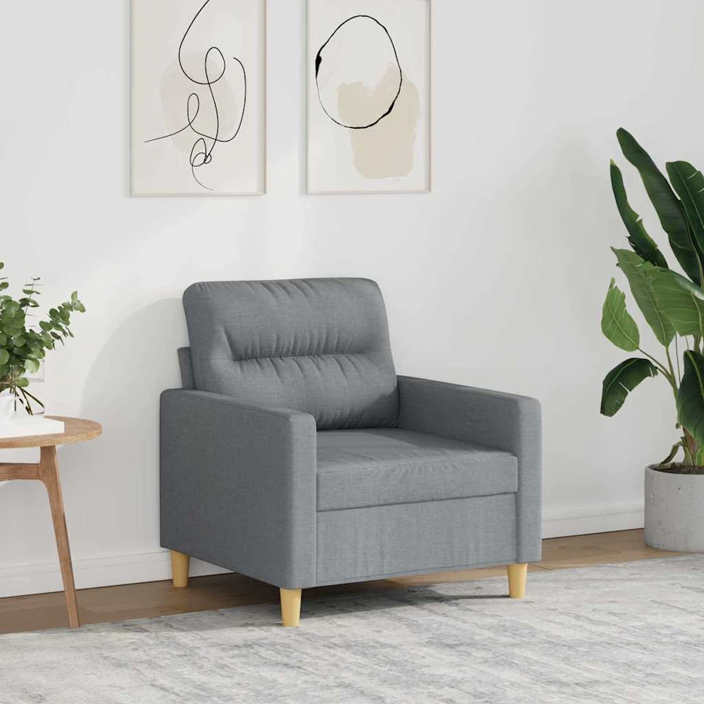 Sofa Krėslas, šviesiai pilkos spalvos, 60cm, audinys