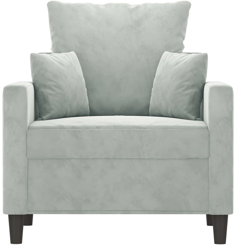 Sofa Krėslas, šviesiai pilkos spalvos, 60cm, aksomas