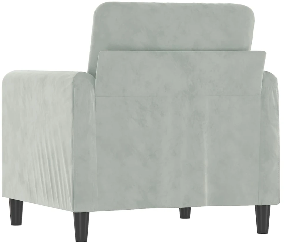 Sofa Krėslas, šviesiai pilkos spalvos, 60cm, aksomas