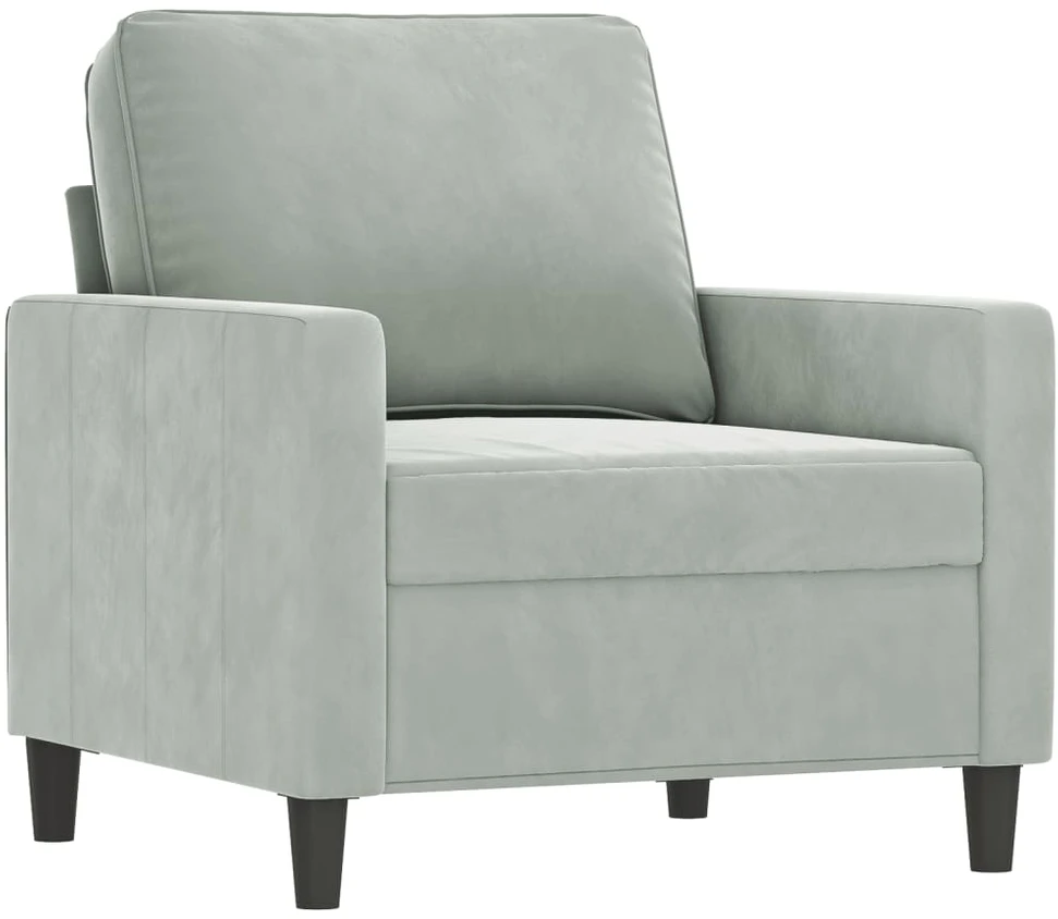 Sofa Krėslas, šviesiai pilkos spalvos, 60cm, aksomas