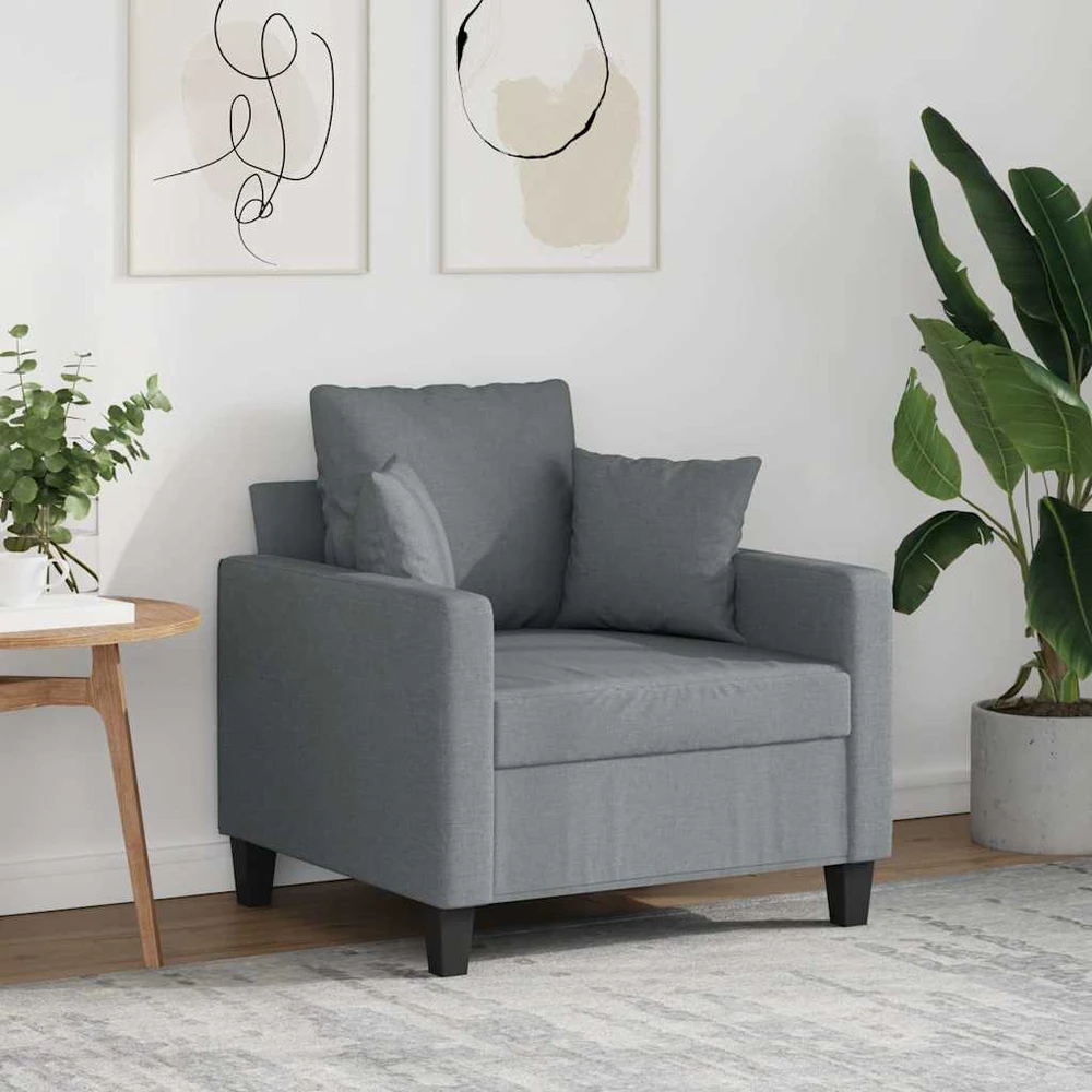 Sofa Krėslas, šviesiai pilkos spalvos, 60cm, audinys