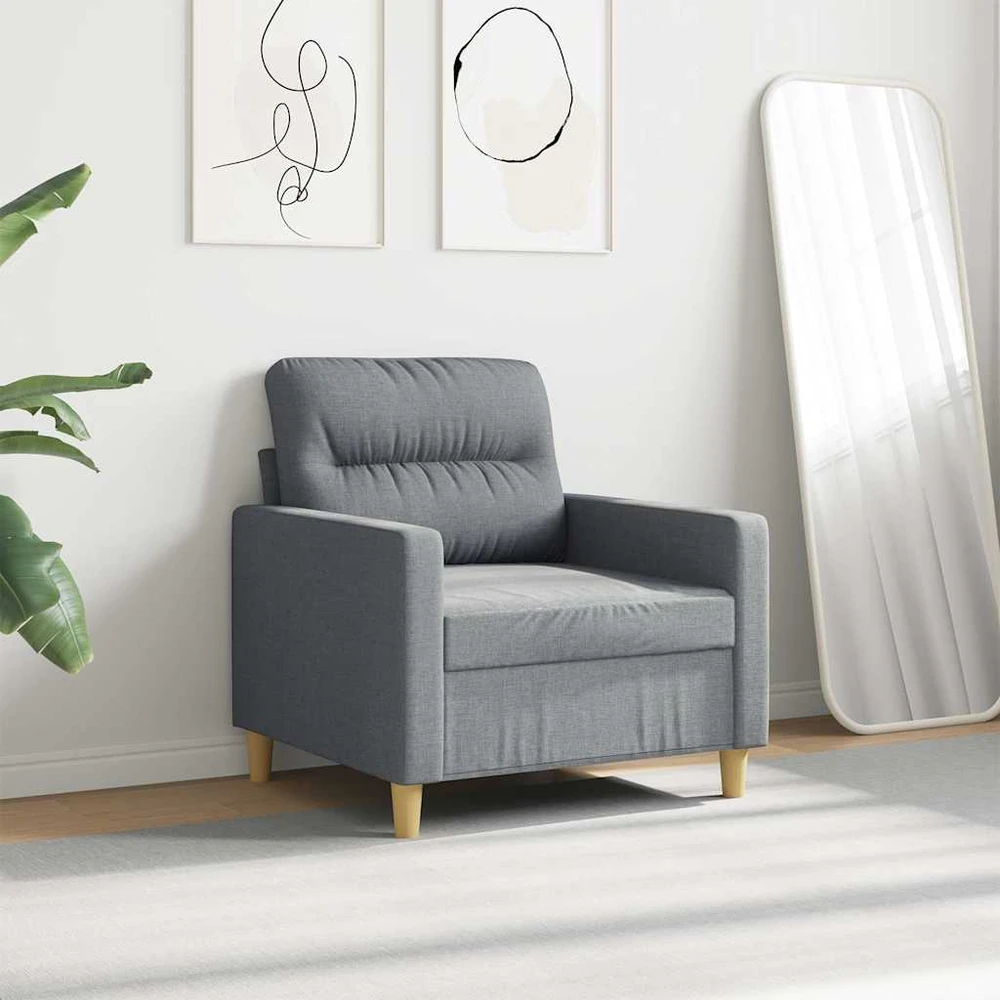 Sofa Krėslas, šviesiai pilkos spalvos, 60cm, audinys