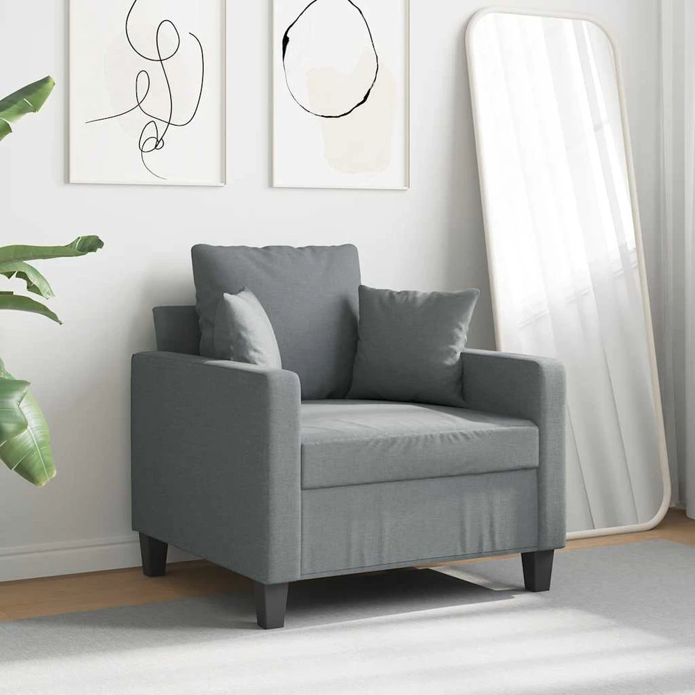 Sofa Krėslas, šviesiai pilkos spalvos, 60cm, audinys