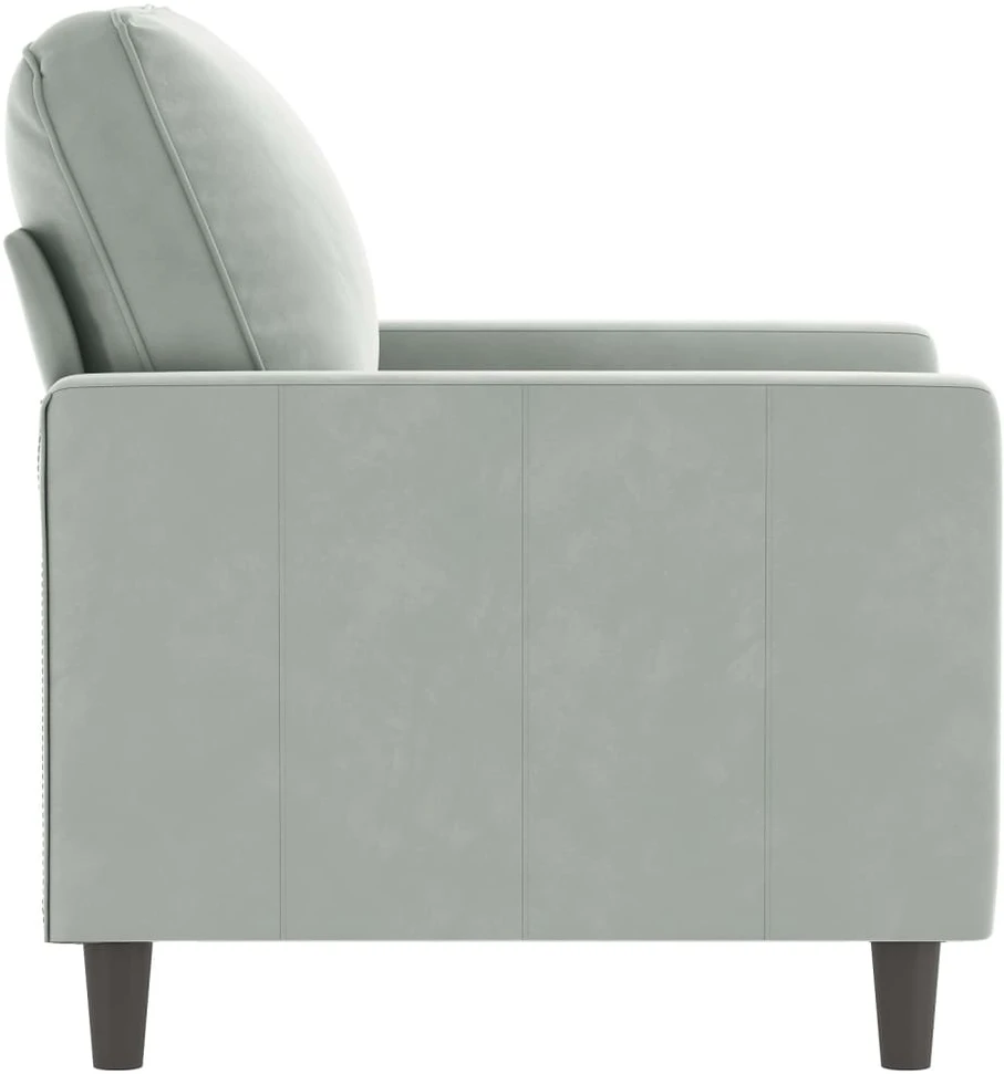 Sofa Krėslas, šviesiai pilkos spalvos, 60cm, aksomas