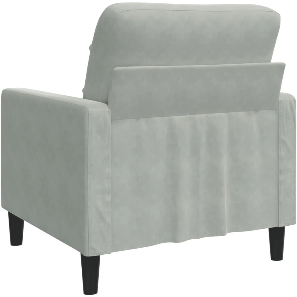 Sofa Krėslas, šviesiai pilkos spalvos, 60cm, aksomas