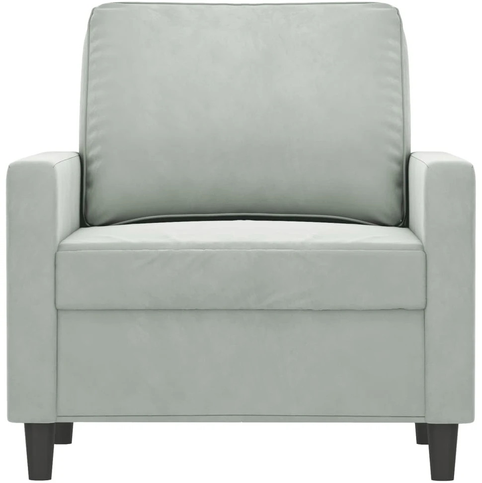 Sofa Krėslas, šviesiai pilkos spalvos, 60cm, aksomas