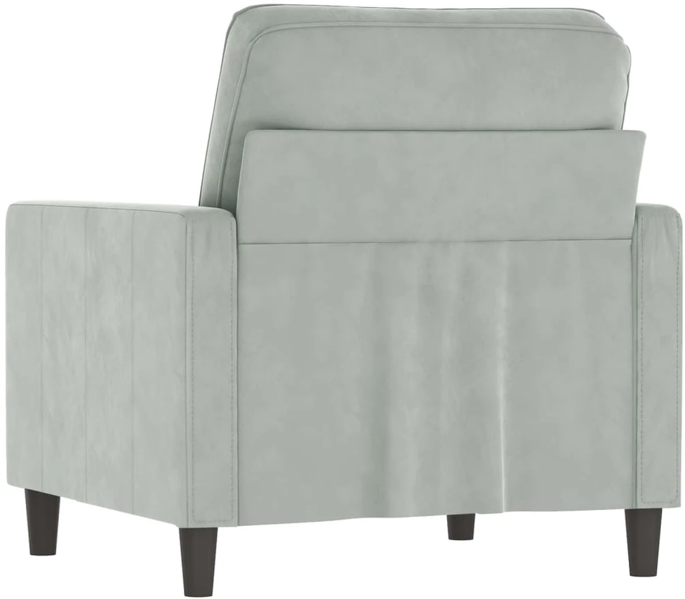 Sofa Krėslas, šviesiai pilkos spalvos, 60cm, aksomas