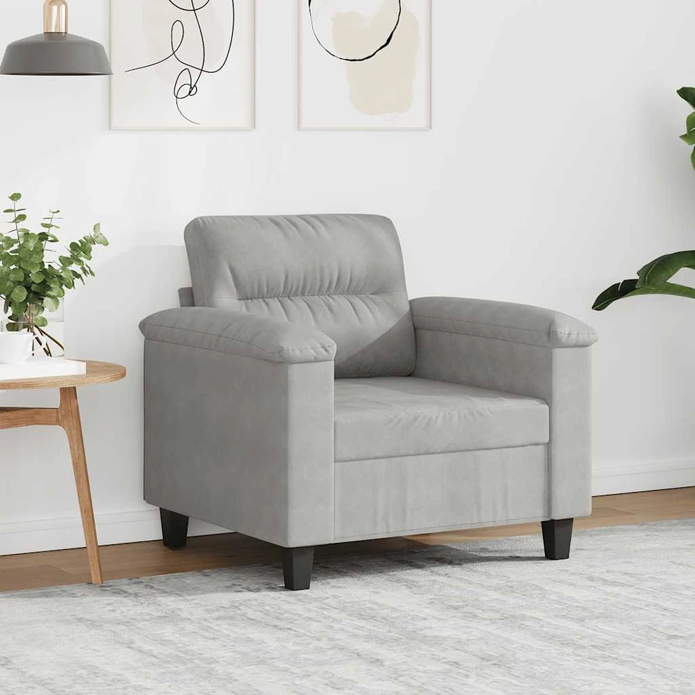 Sofa Krėslas, šviesiai pilkos spalvos, 60cm, mikropluošto audinys