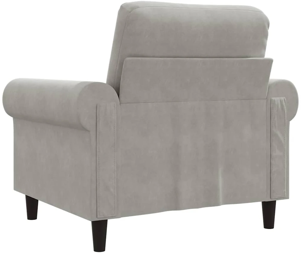 Sofa Krėslas, šviesiai pilkos spalvos, 60cm, aksomas