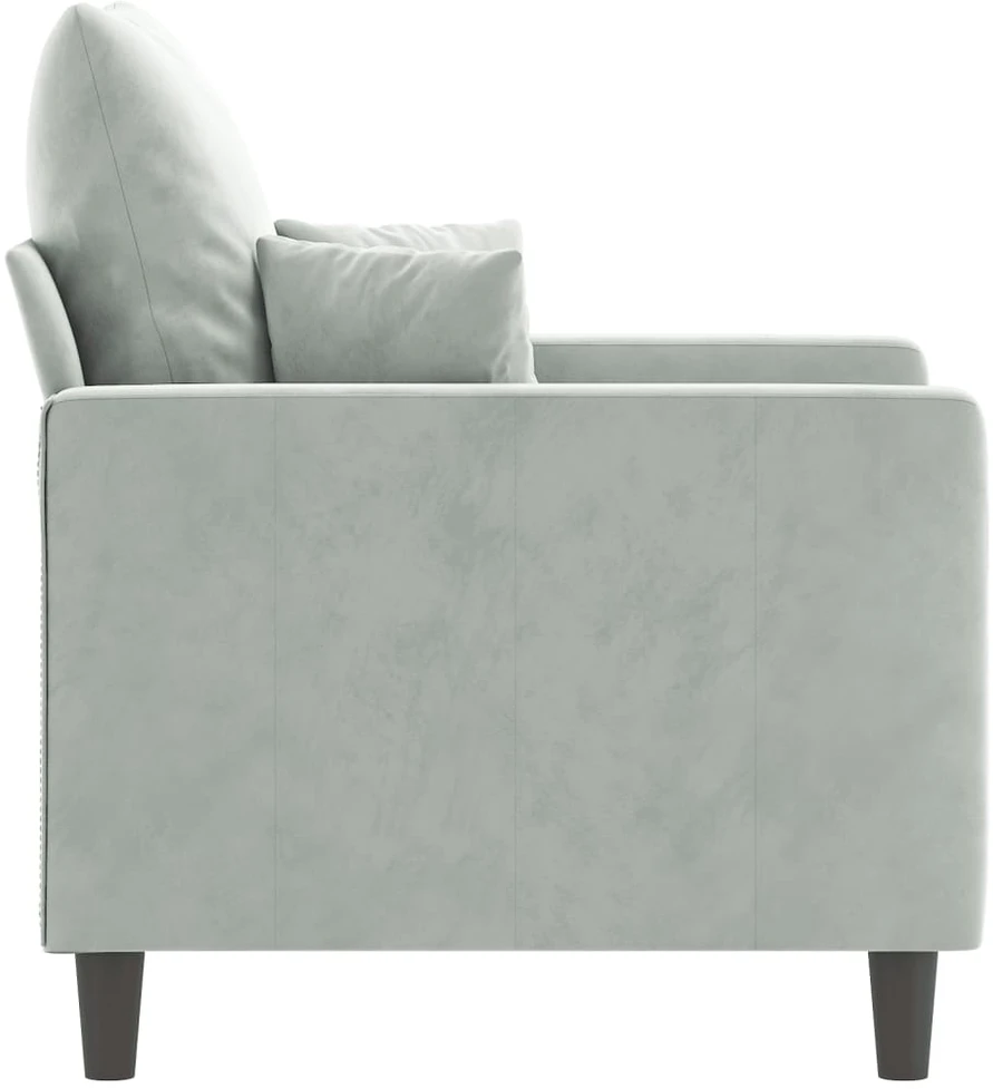 Sofa Krėslas, šviesiai pilkos spalvos, 60cm, aksomas