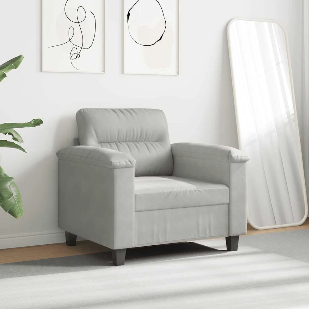 Sofa Krėslas, šviesiai pilkos spalvos, 60cm, mikropluošto audinys