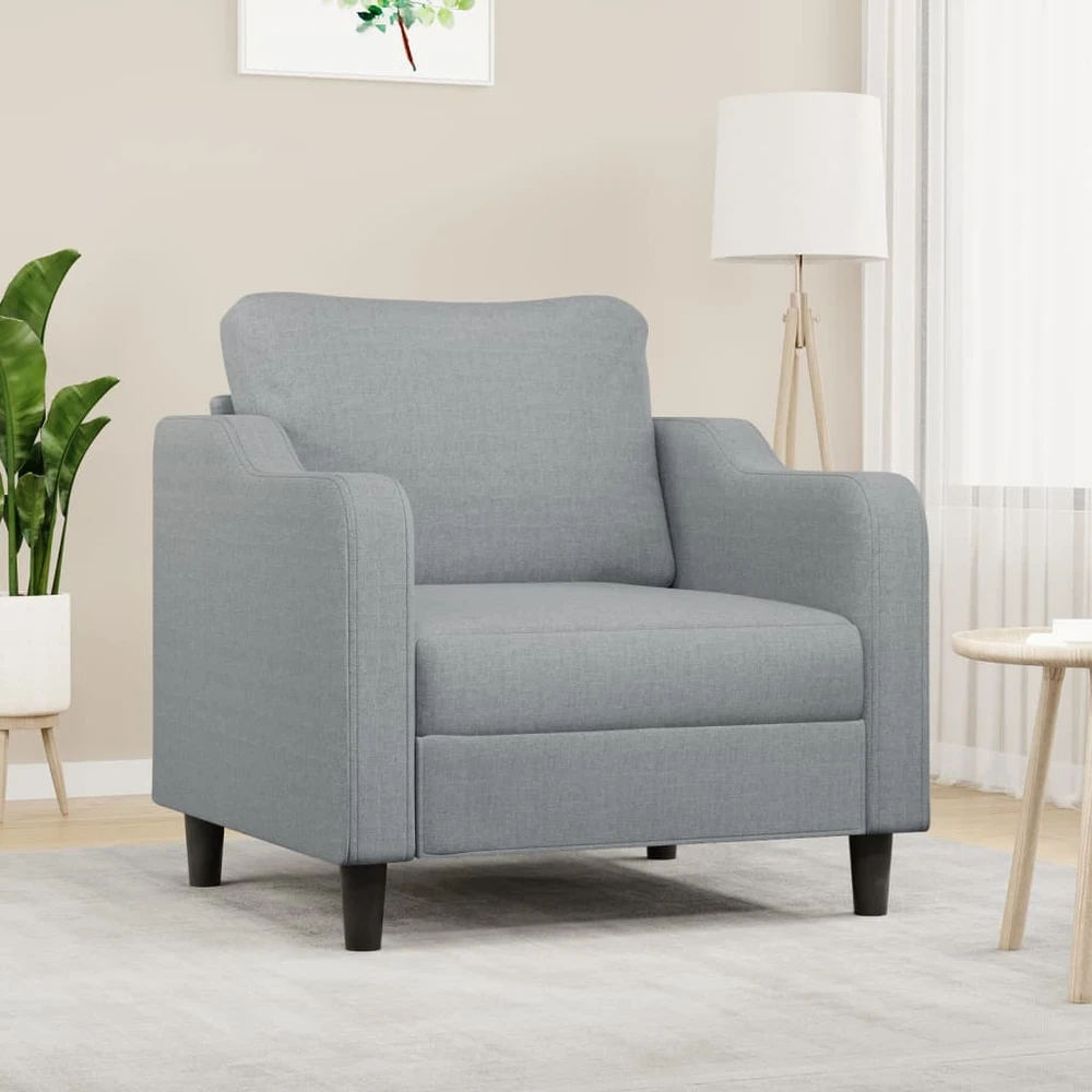 Sofa Krėslas, šviesiai pilkos spalvos, 60cm, audinys