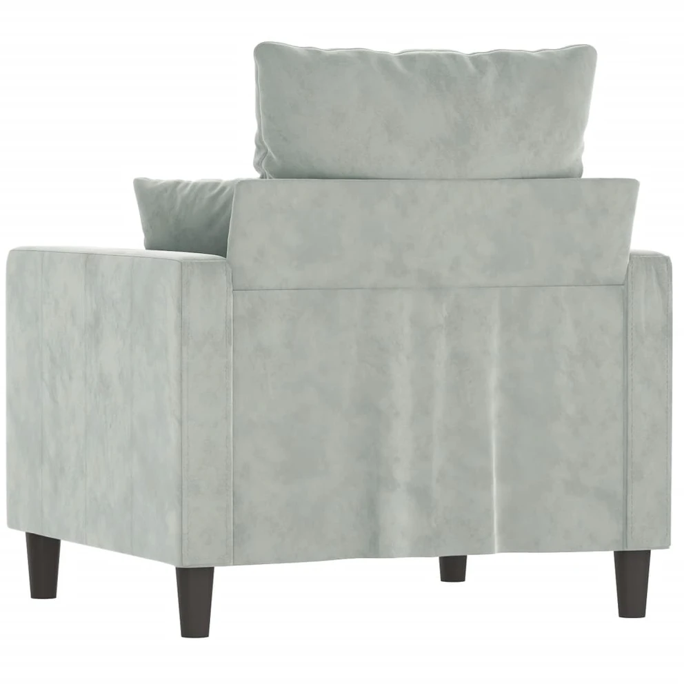 Sofa Krėslas, šviesiai pilkos spalvos, 60cm, aksomas