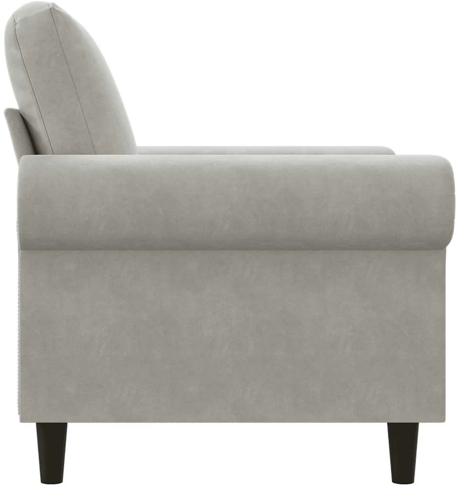 Sofa Krėslas, šviesiai pilkos spalvos, 60cm, aksomas