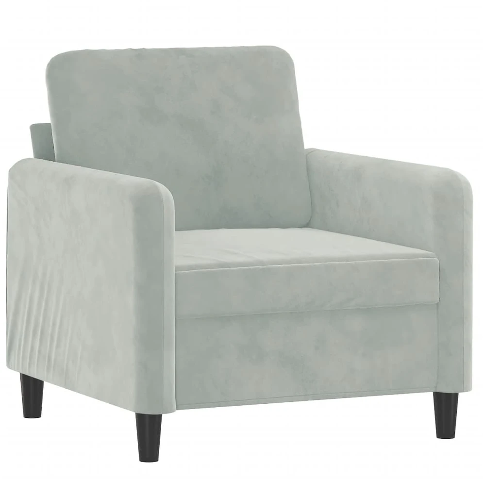 Sofa Krėslas, šviesiai pilkos spalvos, 60cm, aksomas