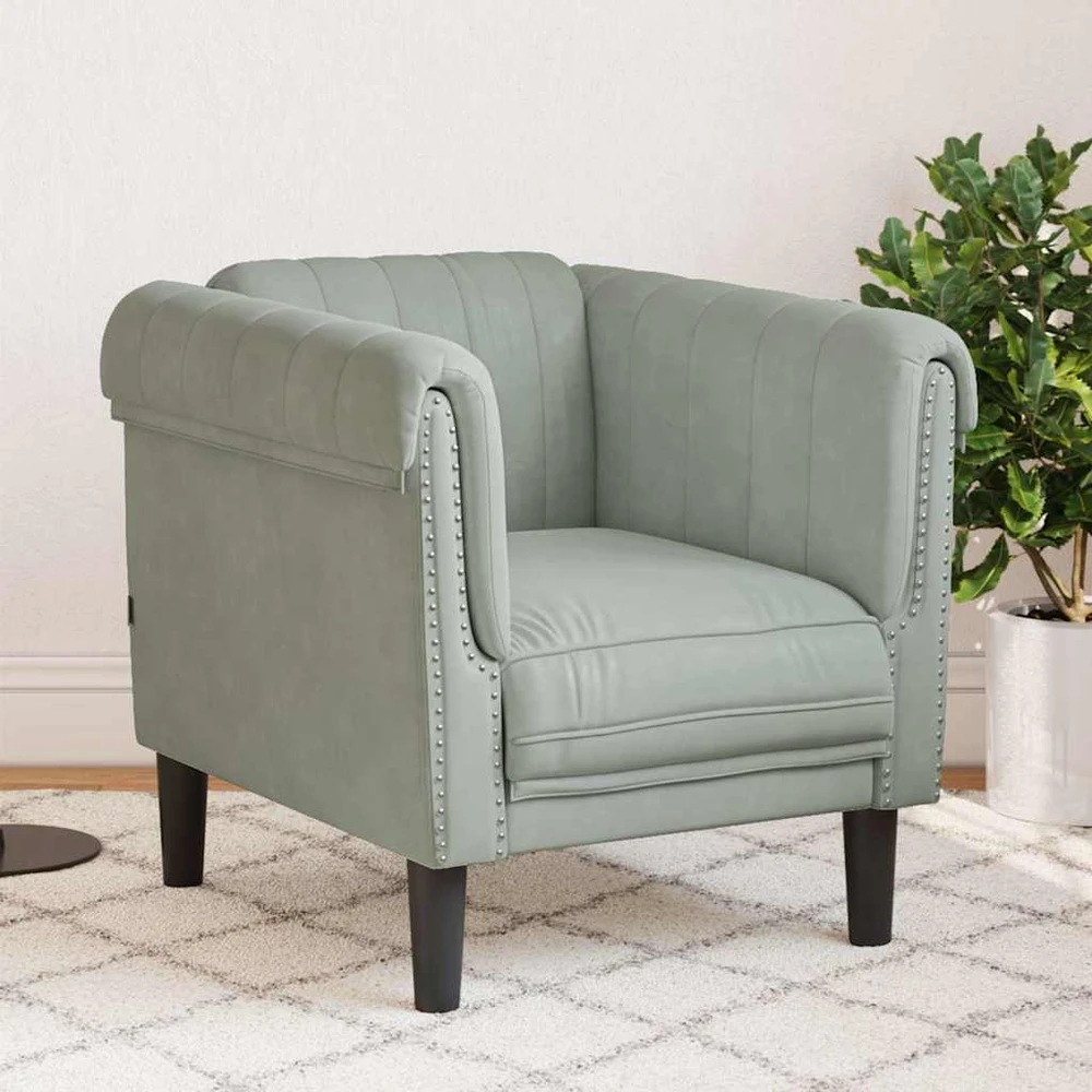 Sofa Krėslas, šviesiai pilkos spalvos, aksomas