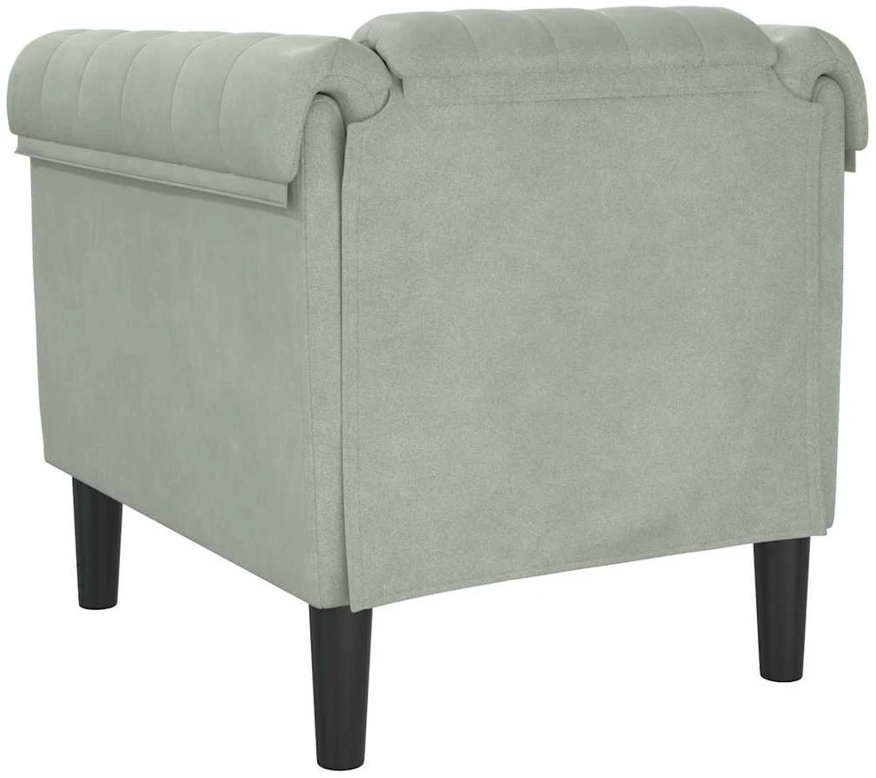 Sofa Krėslas, šviesiai pilkos spalvos, aksomas