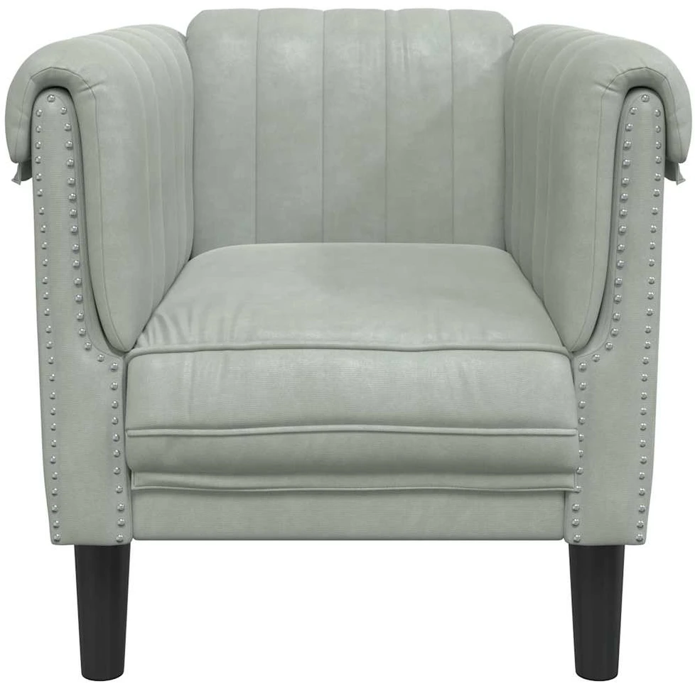 Sofa Krėslas, šviesiai pilkos spalvos, aksomas
