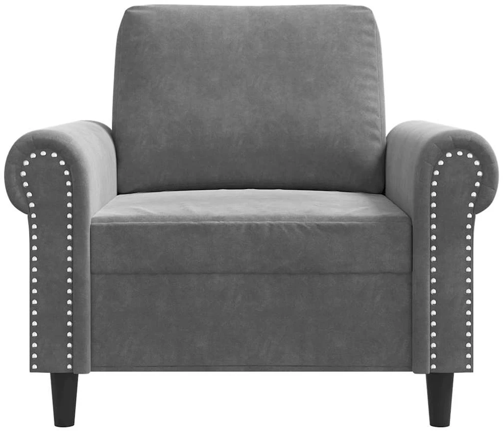 Sofa Krėslas, tamsiai pilkos spalvos, 60cm, aksomas