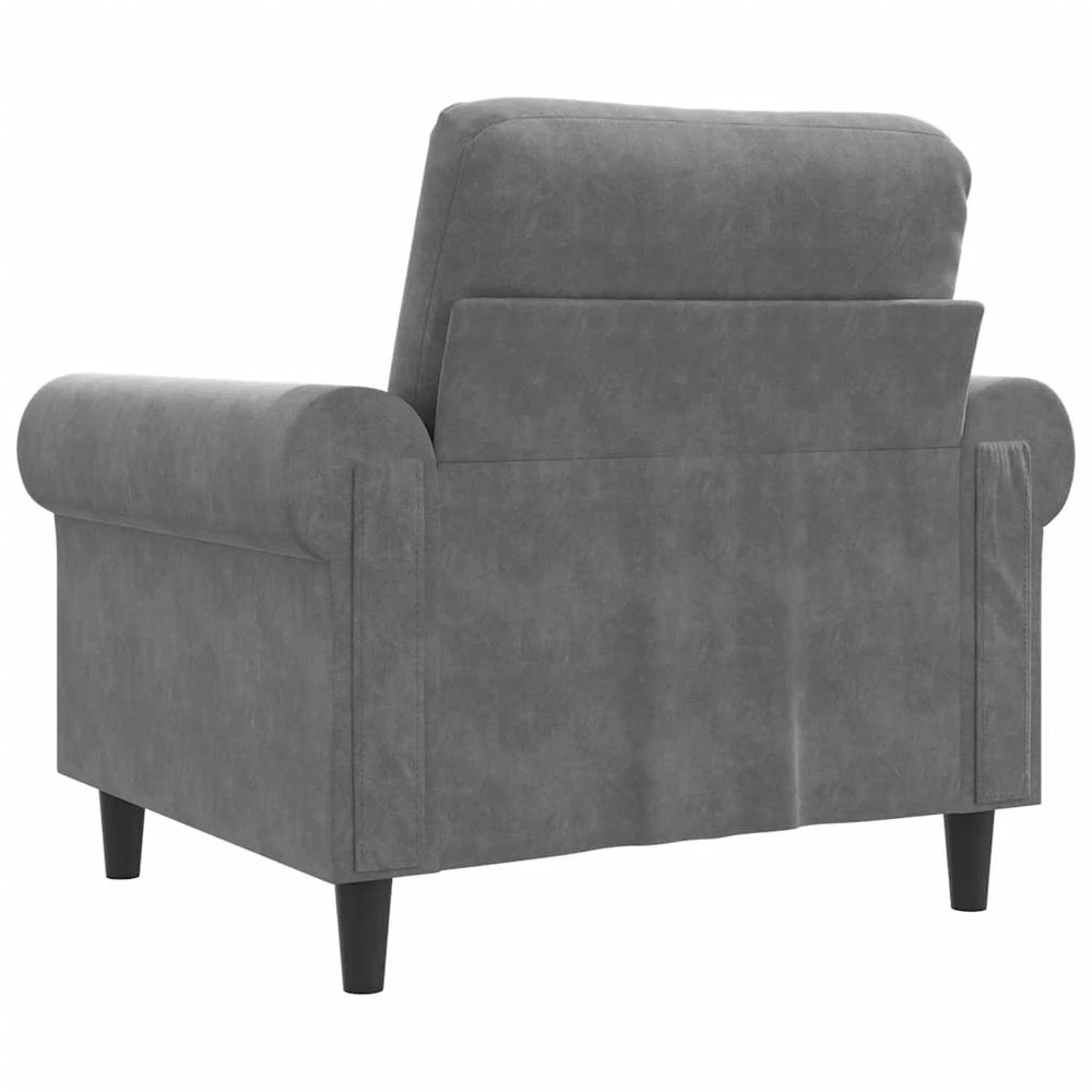 Sofa Krėslas, tamsiai pilkos spalvos, 60cm, aksomas