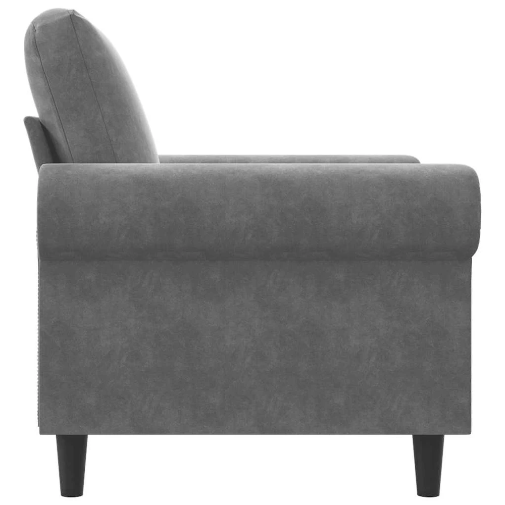 Sofa Krėslas, tamsiai pilkos spalvos, 60cm, aksomas