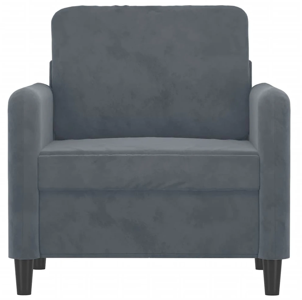 Sofa Krėslas, tamsiai pilkos spalvos, 60cm, aksomas